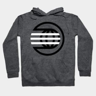 Black and White Spaceship Earth Logo Hoodie